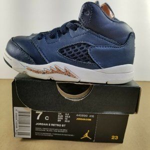 Nike Air Jordan 5 Retro Toddler's Shoes Size 7C Obsidian-Metallic Bronze 44089